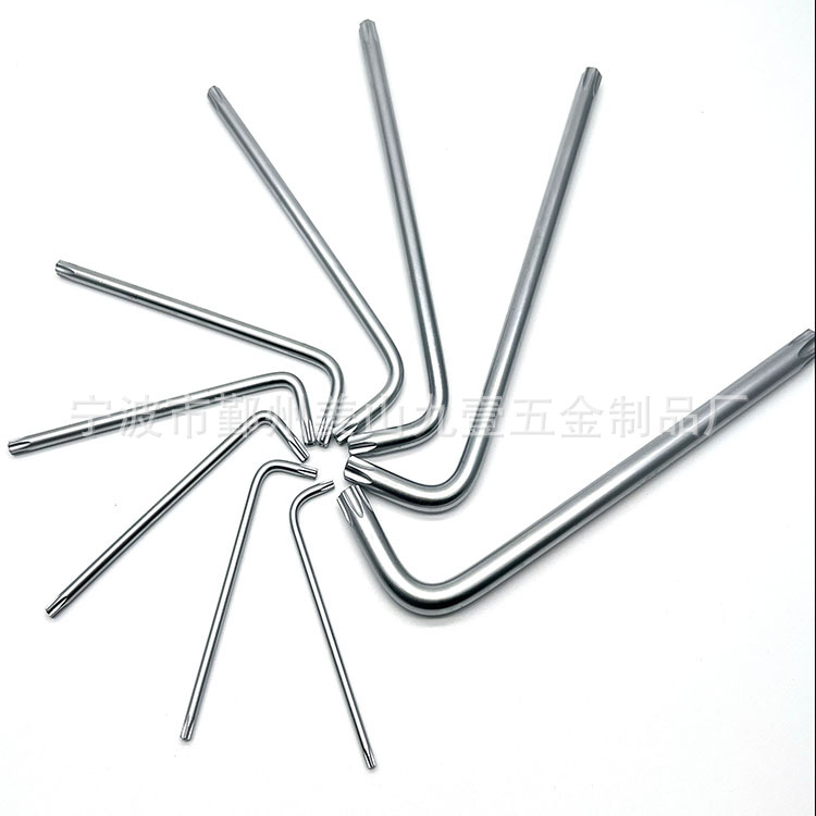 CR Medium and long single anti-theft star-shaped wrench, T-shaped metric internal six-flower L-shaped wrench, Ningbo manufacturer Item Picture