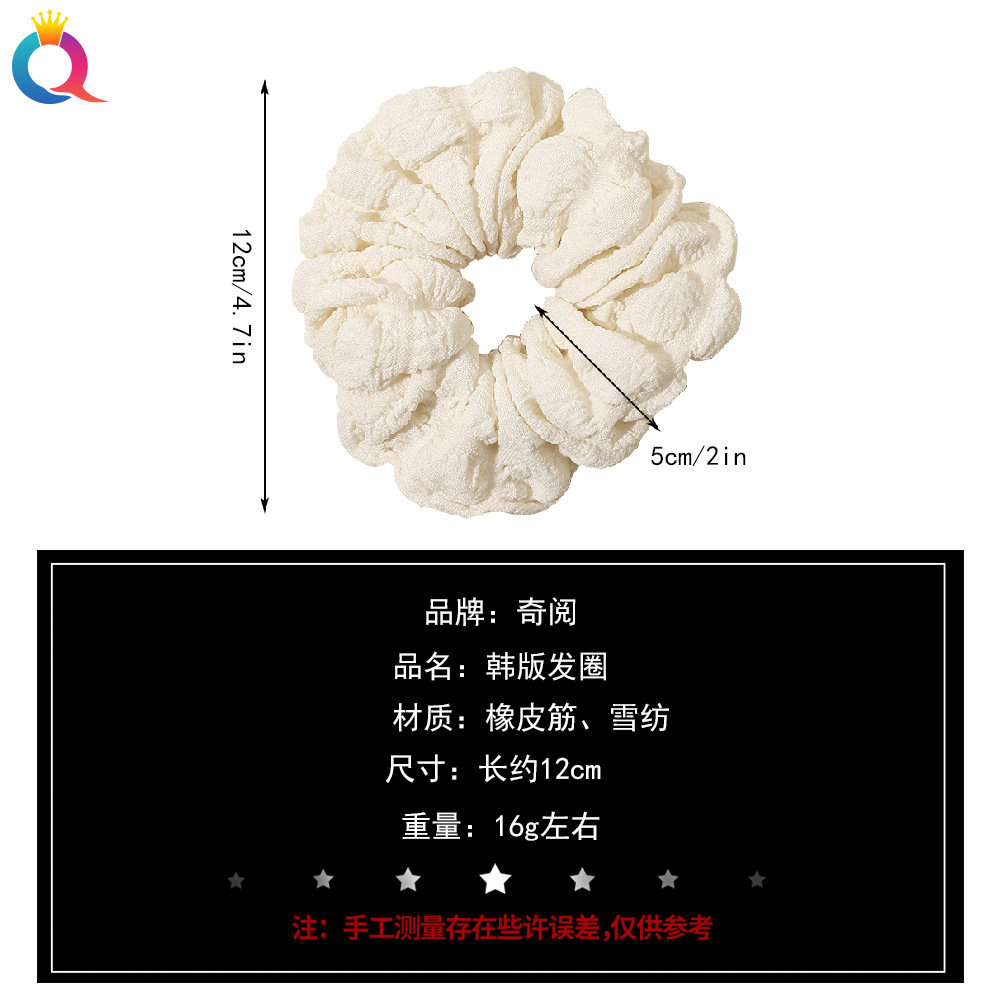 Qiyue simple fabric Large Intestine Hair Band solid color versatile large Intestine Band Fashionable women's ponytail bun hair tie wholesale Application Scenario