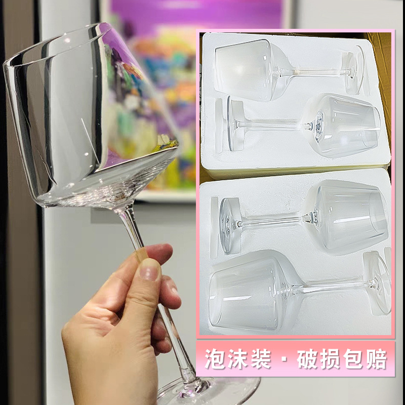 High-end glass wine glass sets, European-style glass cups, tall glasses, creative wine glasses, decanters, wine utensils for home use details Picture