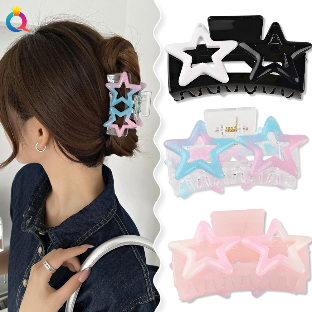 Qiyue Cross-border Sweet Star Hair clip, back of the head, elegant updo, claw clip, shark clip, hair accessory, head accessory wholesale details Picture