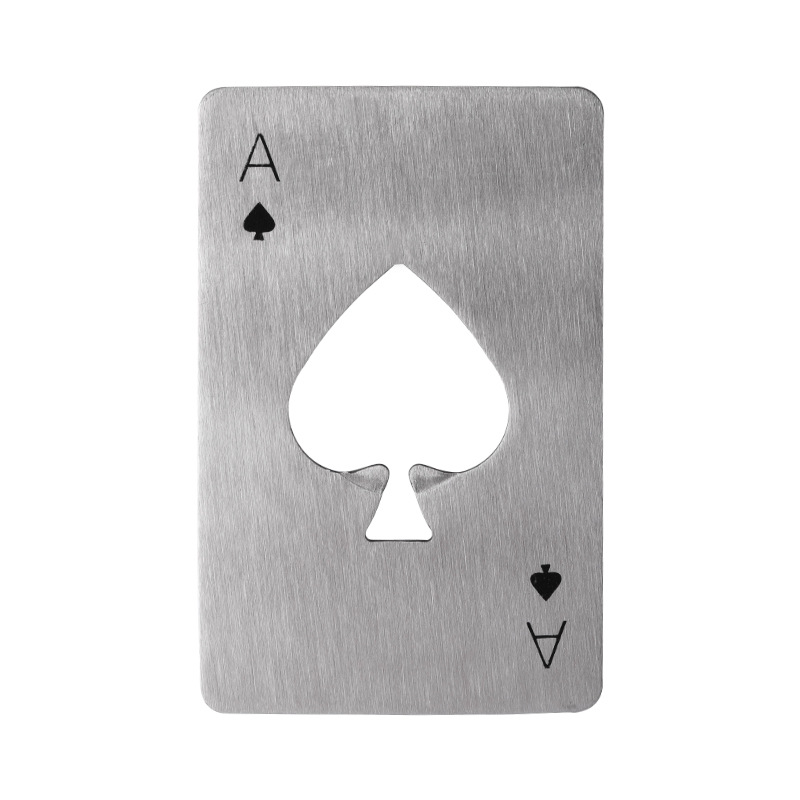 Beer bottle opener, creative stainless steel Spades A poker card, personalized metal bottle opener, household wine screwdriver Item Picture