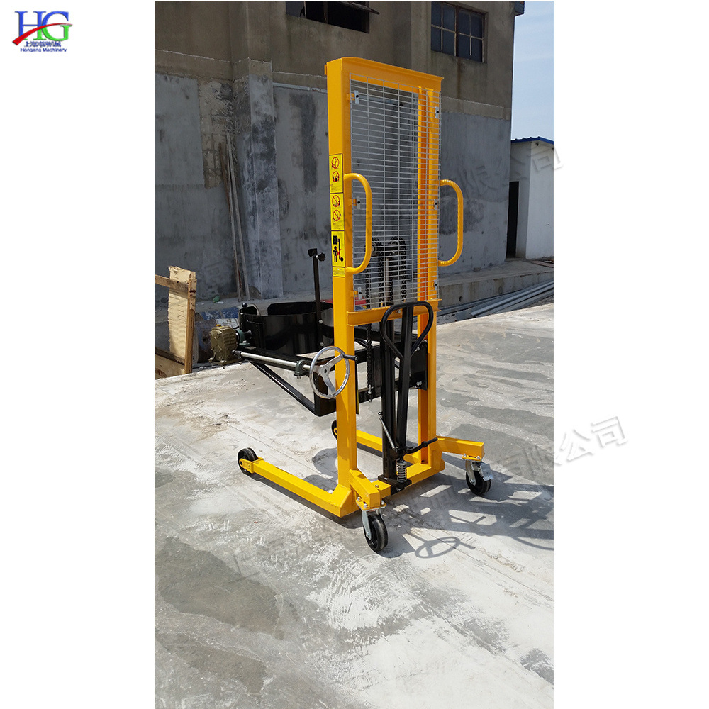 Hydraulic oil drum transport vehicle, small plastic oil drum dumping vehicle, fully automatic oil filling and lifting equipment Specification drawing