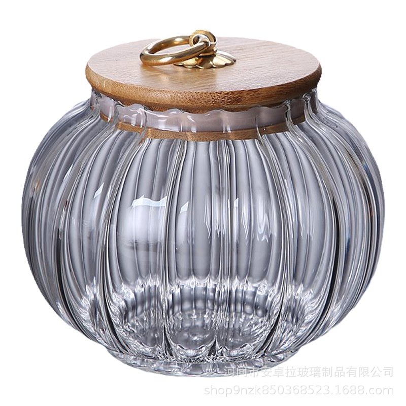 Chinese-style household sealed glass tea canister, Nordic-style snack storage box, flower tea and sugar bottle jar, food grade Item Picture
