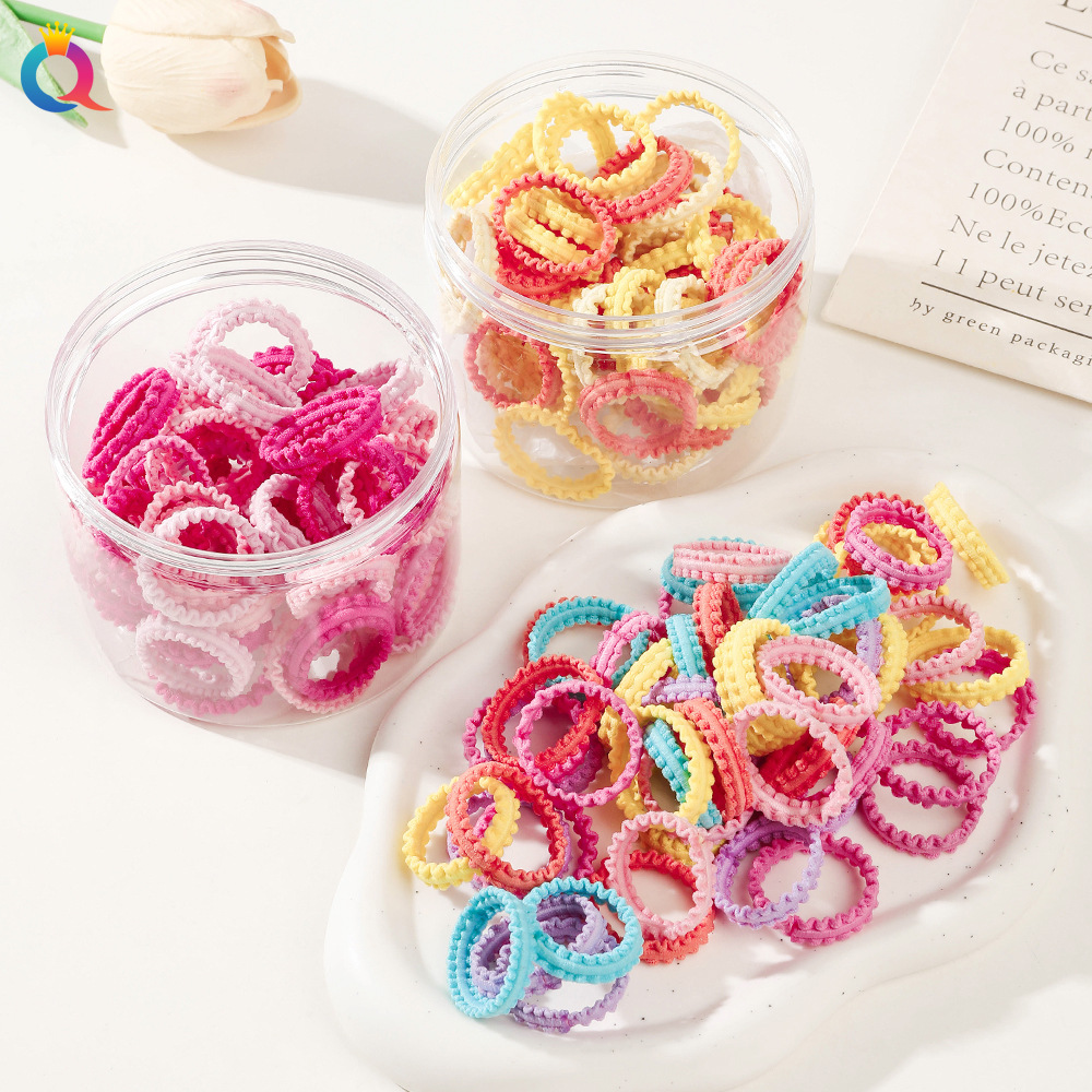 Wholesale of Qiyue candy-colored children's small towel bands, hair ties, high-elasticity hair ties, hair bands, hair accessories and headwear details Picture