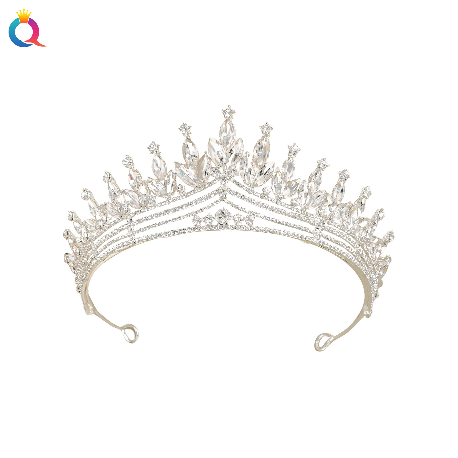 Qiyue Cross-border Baroque Crown Crystal Temperament Water Diamond Hair Band, Wedding women's Hair hole wholesale Item Picture