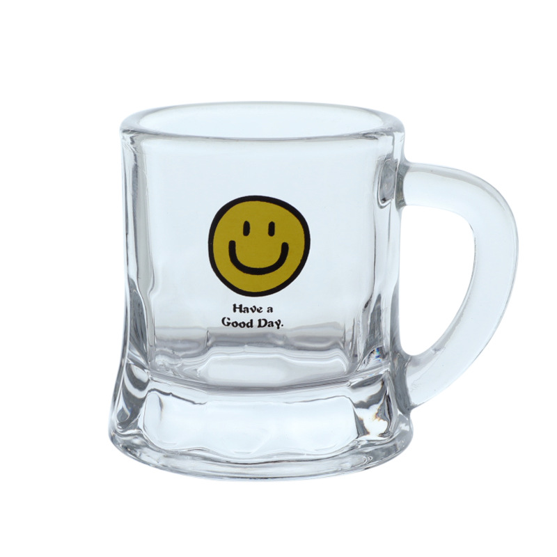 Bolimei Korean InS-style glass wine glasses, mini wine glasses, fruit wine glasses, household glass cups, smiling glass cups Item Picture