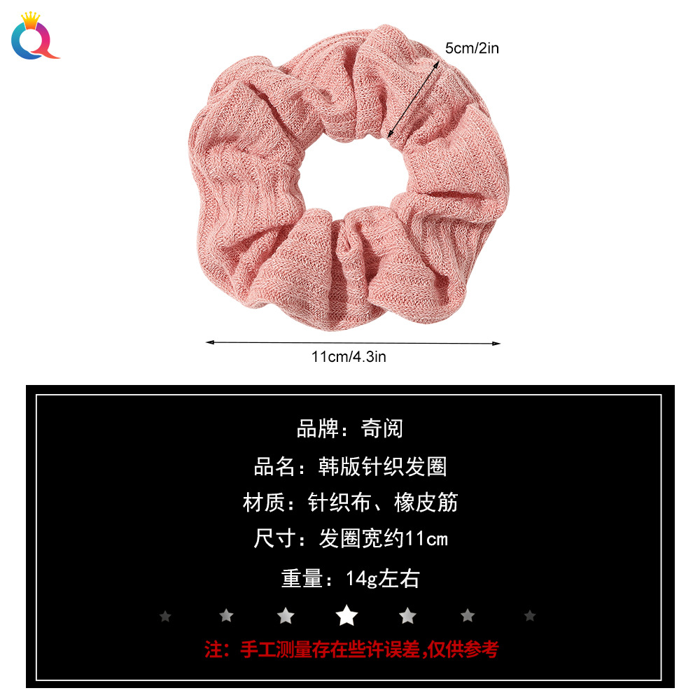 Qiyue Cross-border's new autumn and winter striped creative large intestine hair band, simple woolen pressed hair band, hair band, hair accessory for women Application Scenario