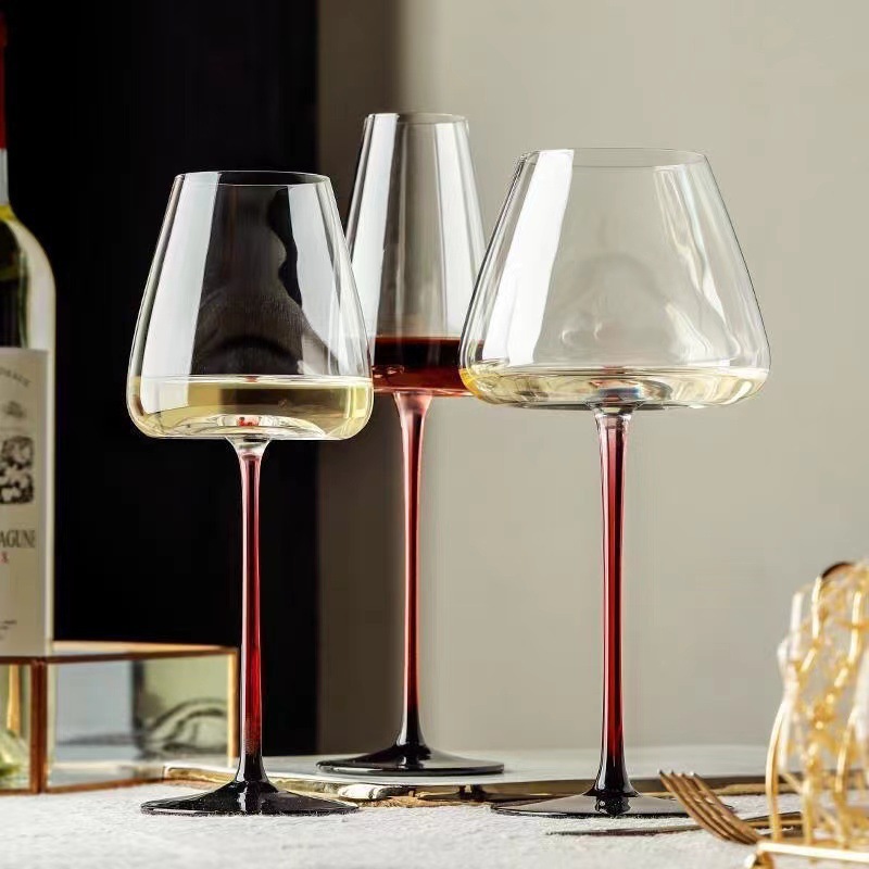 Crystal red wine glass, high-end and light luxury large red stem wine glass set, home Bordeaux large-bellied high-footed glass full figure