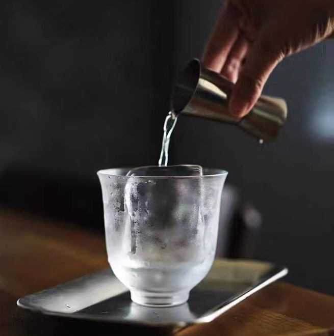 Gongfu Tea series Chinese-style cocktail ice hockey cup, classical glass cup, cocktail cup, crystal classical whisky cup Specification drawing