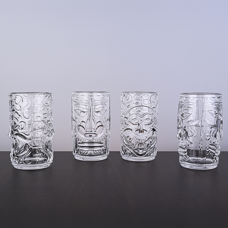 Tiki glass, Ghost Face cup, Hawaiian party Halloween Zombie totem face cocktail cup, new cocktail glass details Picture