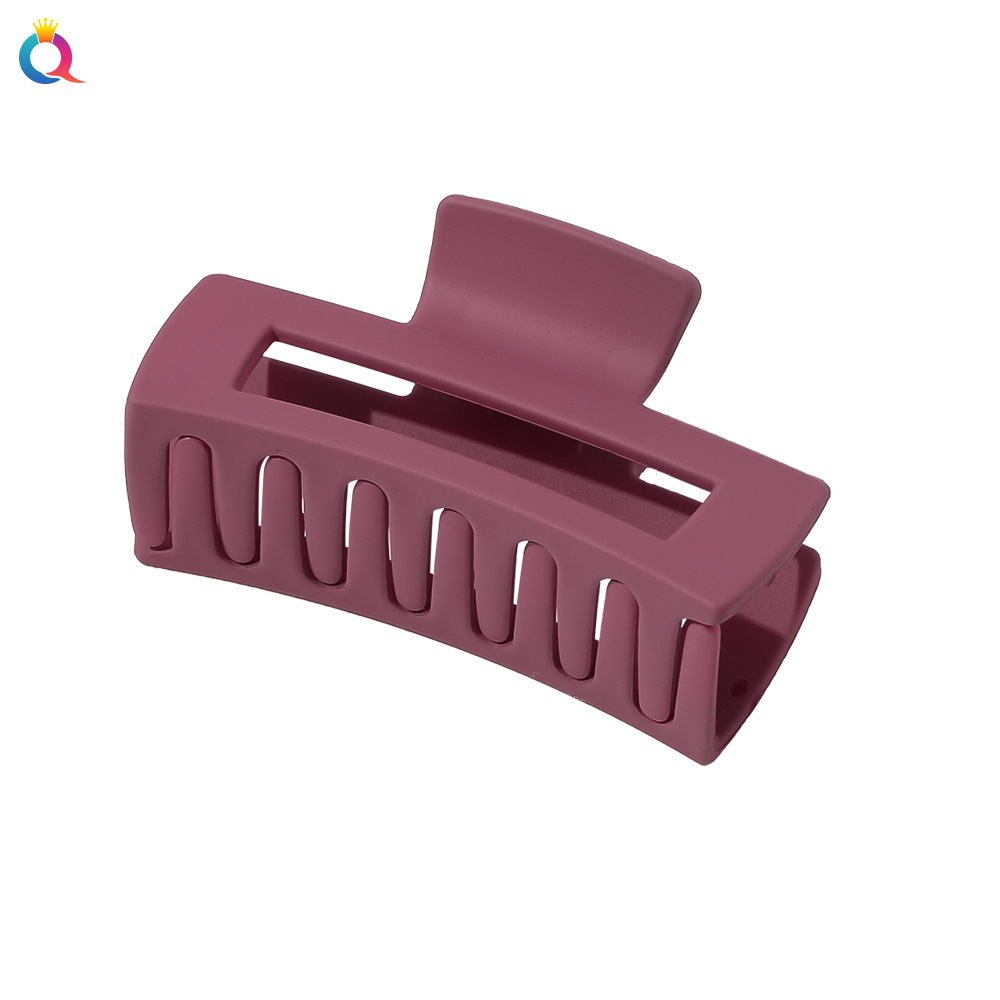 Qiyue Cross-border Korean matte hair clips, square plate hair grabbers, simple shark clips, back head hair grabbers wholesale Item Picture