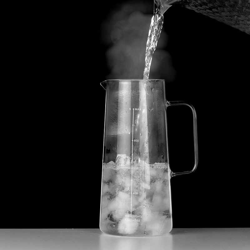 High borosilicate glass coffee pot, filter tea pot, large-capacity flower and fruit tea pot, cold-brew coffee pot, ice-drop cold-brew pot details Picture