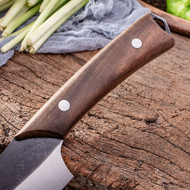 Old-fashioned forged slaughtering, cutting, meat and bone removal knives, fish slaughtering knives, forged black-faced high-carbon steel sharp small fish knives details Picture