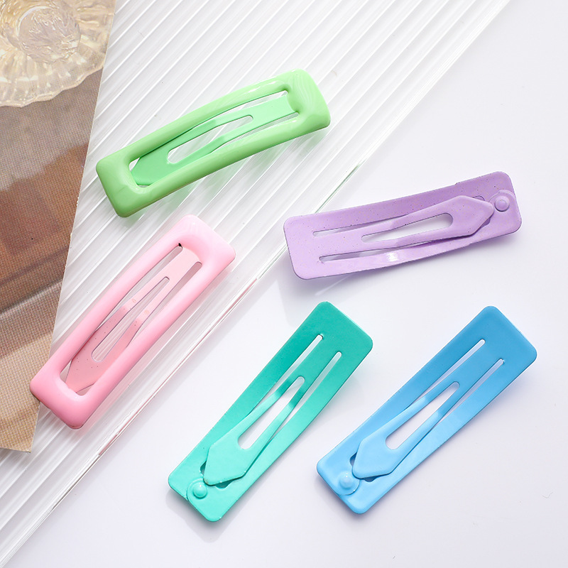 Oil-dripping square BB clips, Korean-style colorful children's hair clips, cream glue DIY hair clips, wholesale hair accessories, hair clip clips full figure