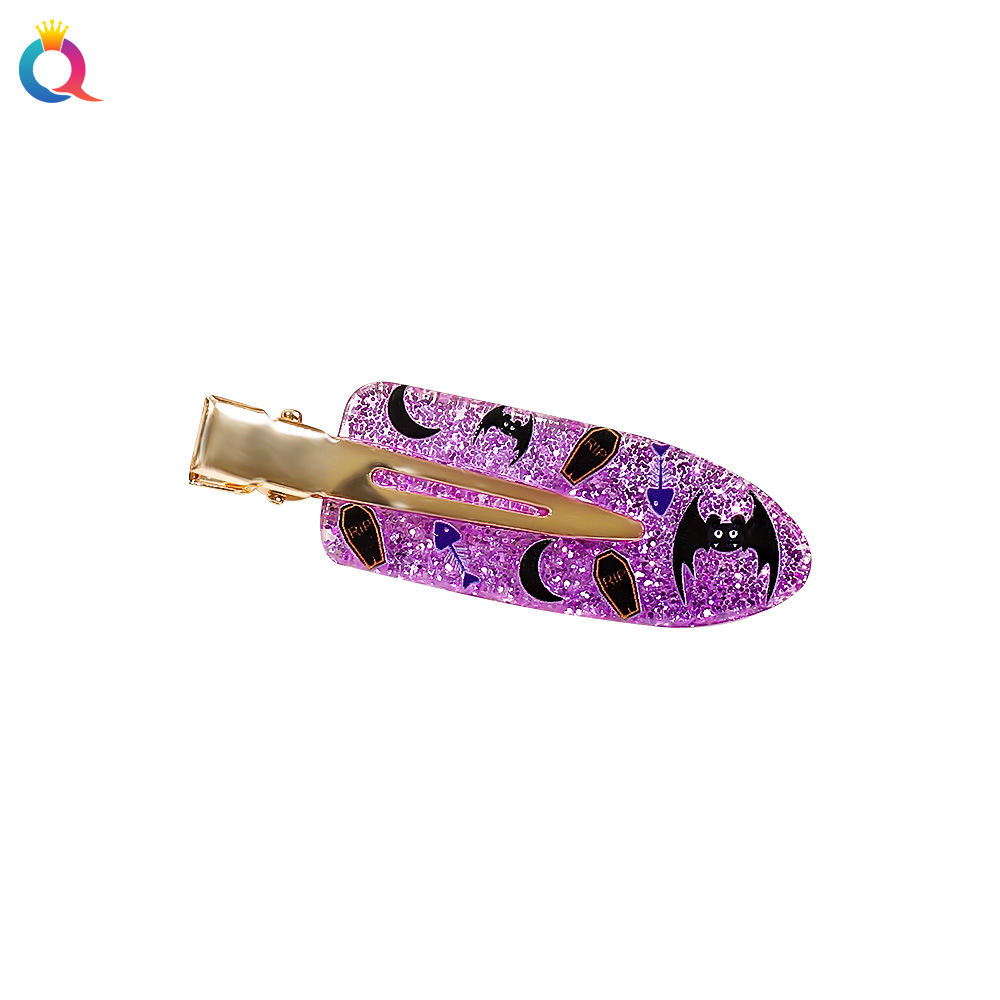 Qiyue Cross-border Halloween Hair Clips, bangs, side hair clips, broken hair duckbill clips, seamless side clips, hair accessories wholesale Item Picture