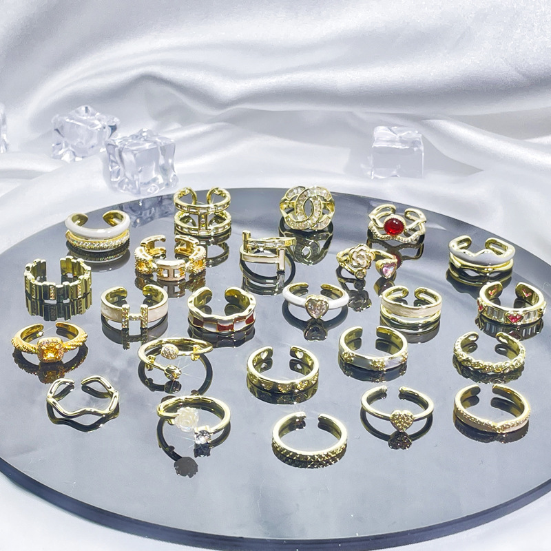 High-end and elegant, cold style open ring, women's fashion, versatile, whitening index finger ring, Instagram niche light luxury ring full figure