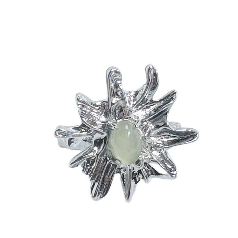 New Chinese-style national trend irregular texture open ring, niche high-end feel, light luxury, trendy, versatile, fashionable and individual ring Item Picture