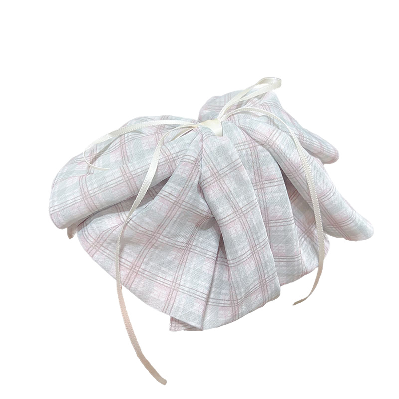 Sweet checkered bow ribbon ponytail clip with a light luxury and high-end feel, new scratch-off hairpin, fashionable hair clip at the back of the head Item Picture
