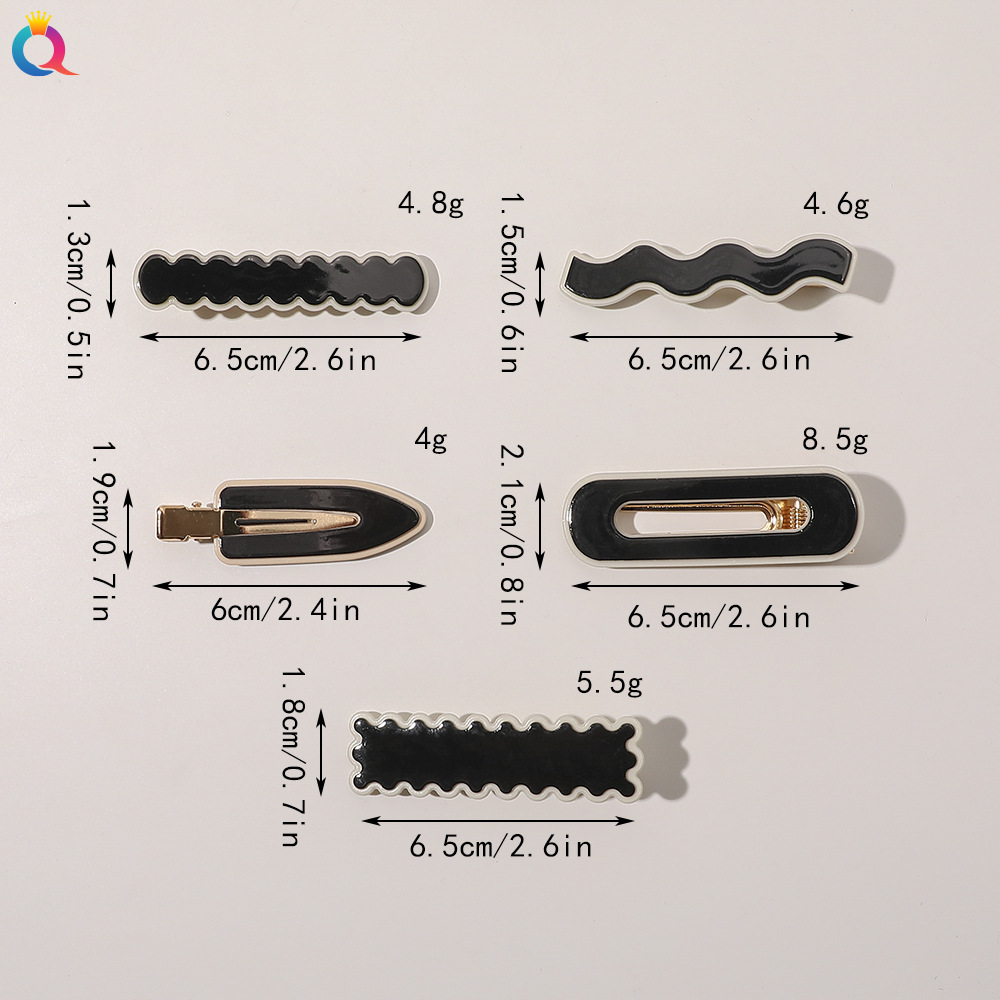 Qiyue Korean seamless Hair clips, ins side clips, small Chanel black and white bangs clips, elegant duckbill clips wholesale Application Scenario