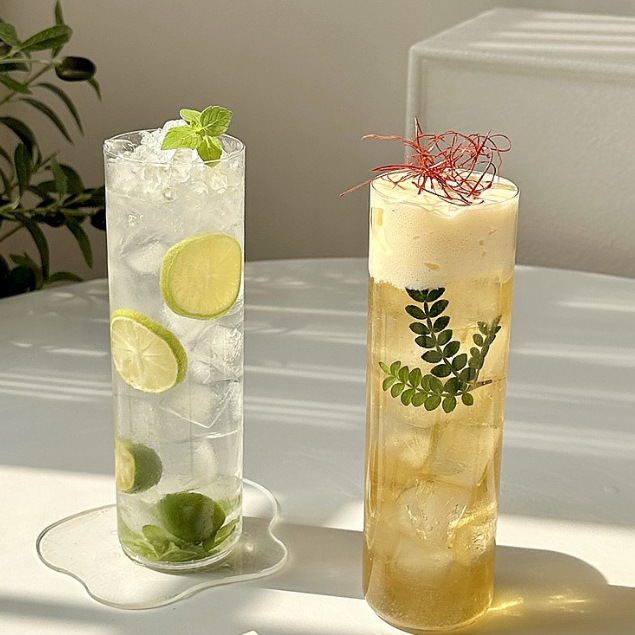 Straight Colleen cup, heat-resistant glass cup, popular dining room long drinking cup, cocktail cup, juice cup, extended water cup details Picture