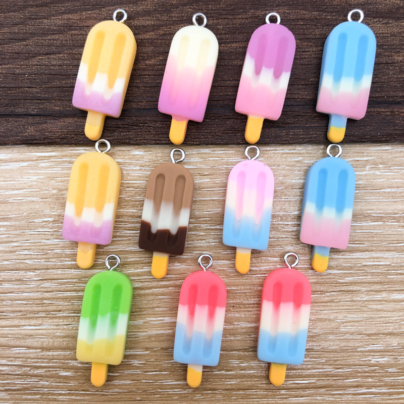Summer simulation colorful Popsicle resin accessories pendants, ice cream jewelry accessories, diy earrings, clothing pendants Specification drawing