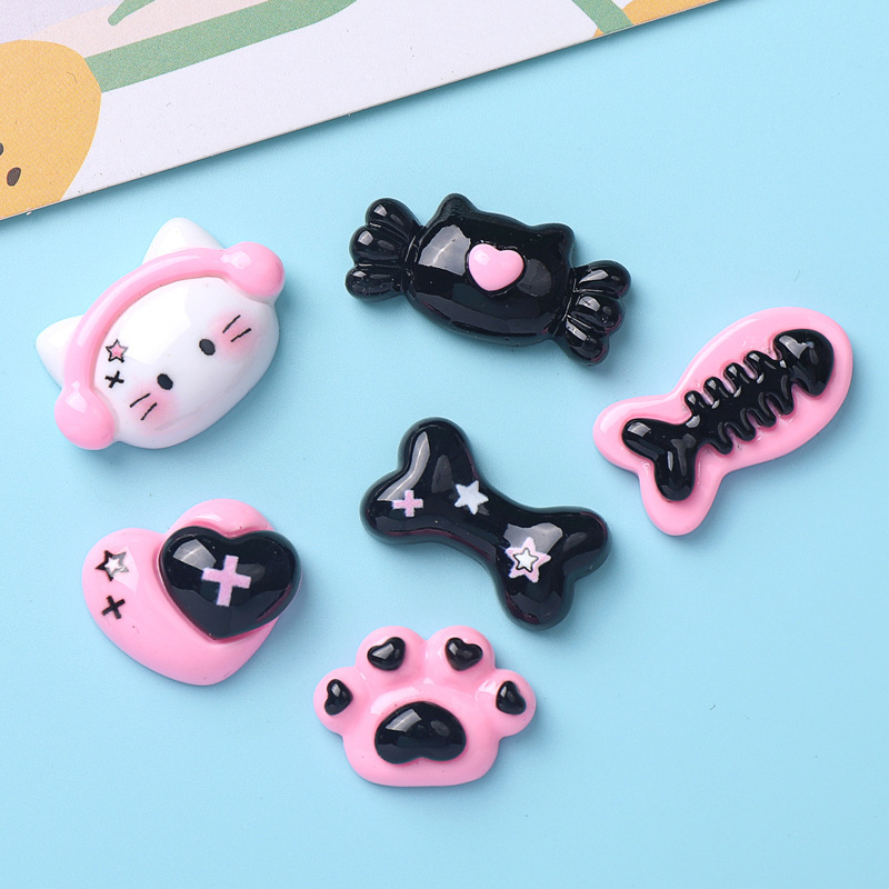 Fish bones, cat PAWS, resin accessories, hair clips, hair accessories, diy accessories, headwear, hair tie accessories, cream glue accessories full figure