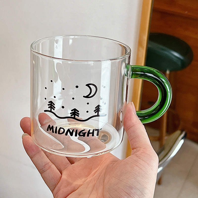 Bolimei ins large-capacity straight glass cups, simple letter juice cups, milk cups, coffee cups, breakfast cups Application Scenario