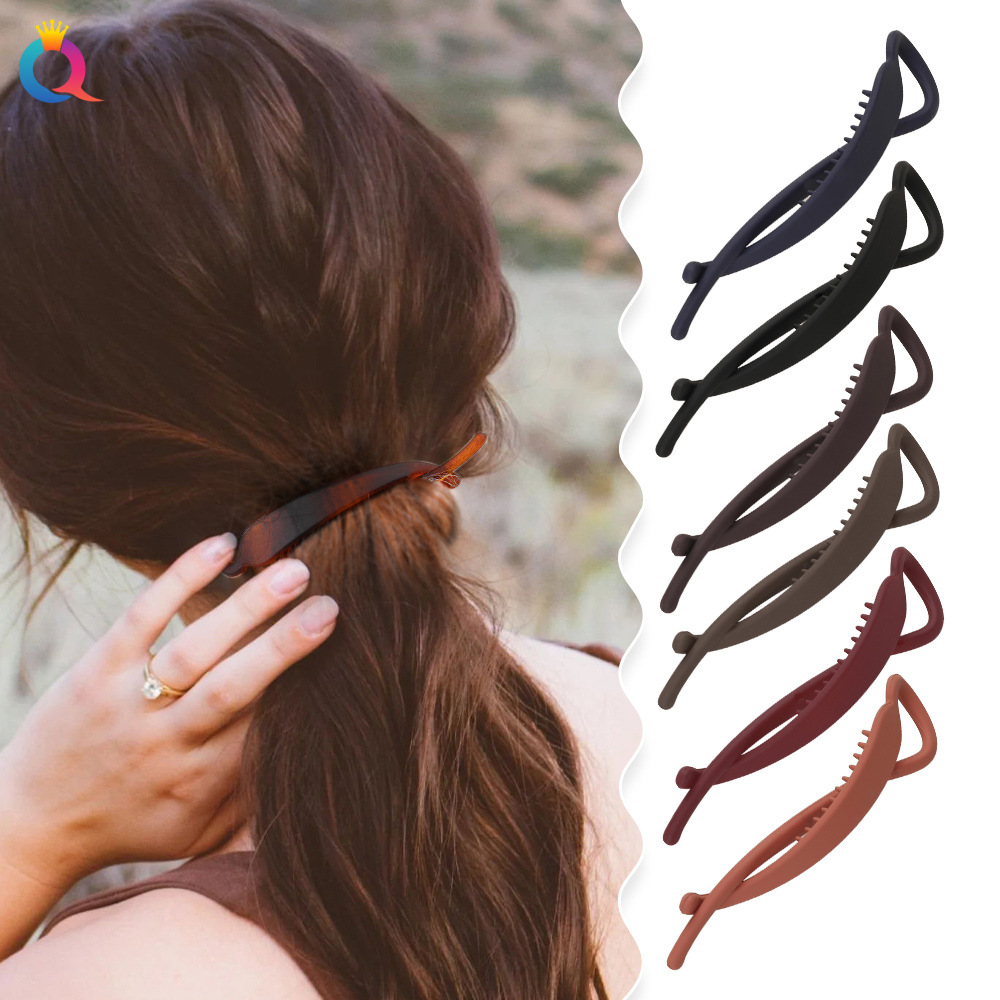 Qiyue Cross-border Amazon matte twist Clip Vertical clip, high-end ponytail fixing wonder, hair clip and grab clip wholesale details Picture