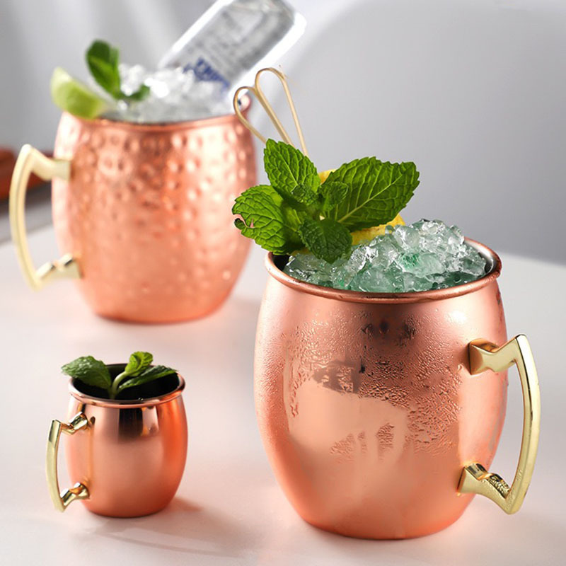 Hammered copper cup moscow mule Cup Moscow Mule Stainless steel cocktail cup Creative Bar cup details Picture