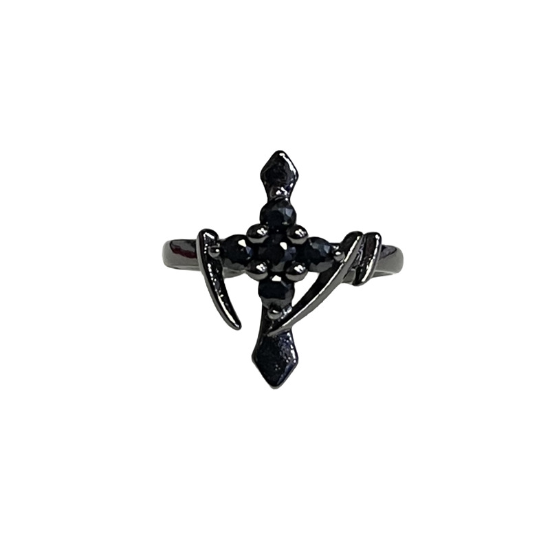 Saturn Dark, simple, sweet, cool and fashionable open ring for women on Instagram, cold style punk personality, exquisite stacked ring Item Picture
