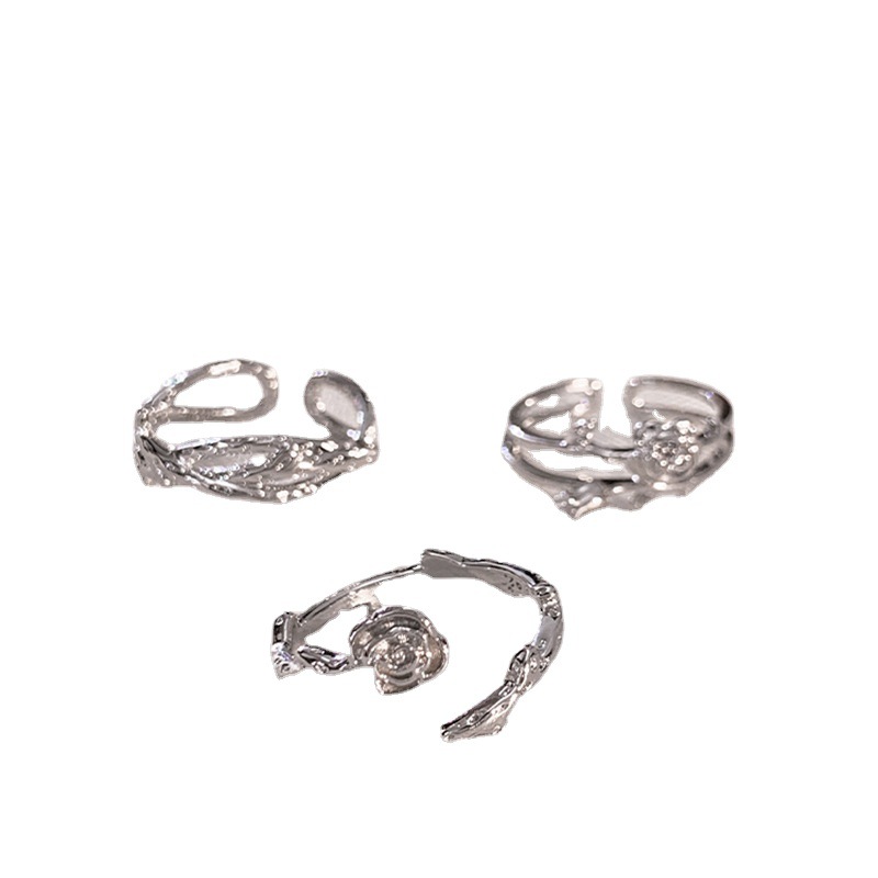 2023 Rose Thorny Open Adjustable Plain Ring Women's Instagram-style niche design Couple's food ring Item Picture