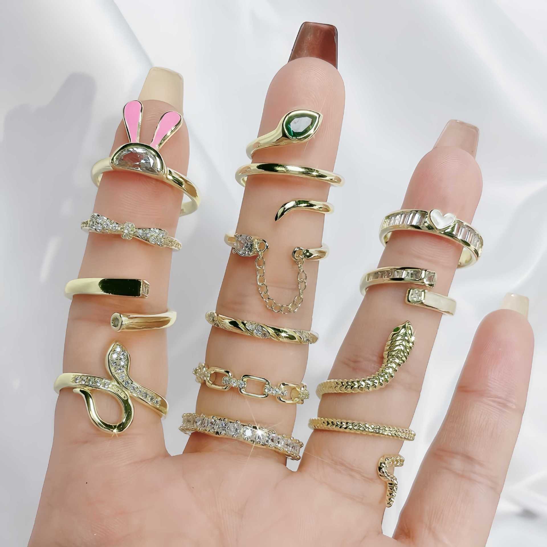 Cold style, light luxury, high-end, irregular geometric personality open ring, women's Instagram trendy style, versatile food ring Specification drawing
