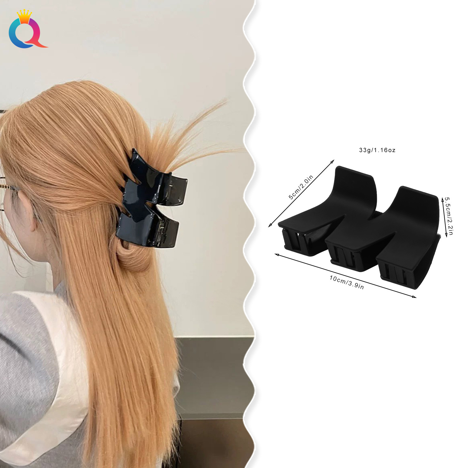 Qiyue Korean style large updo hair clips, high-end hairpins, shark clips, ins simple headwear and hair accessories details Picture