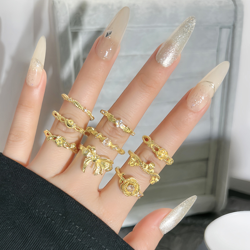 New Chinese-style simple flower bow exquisite open ring for women, a unique rose sweet and cool fashionable ring details Picture