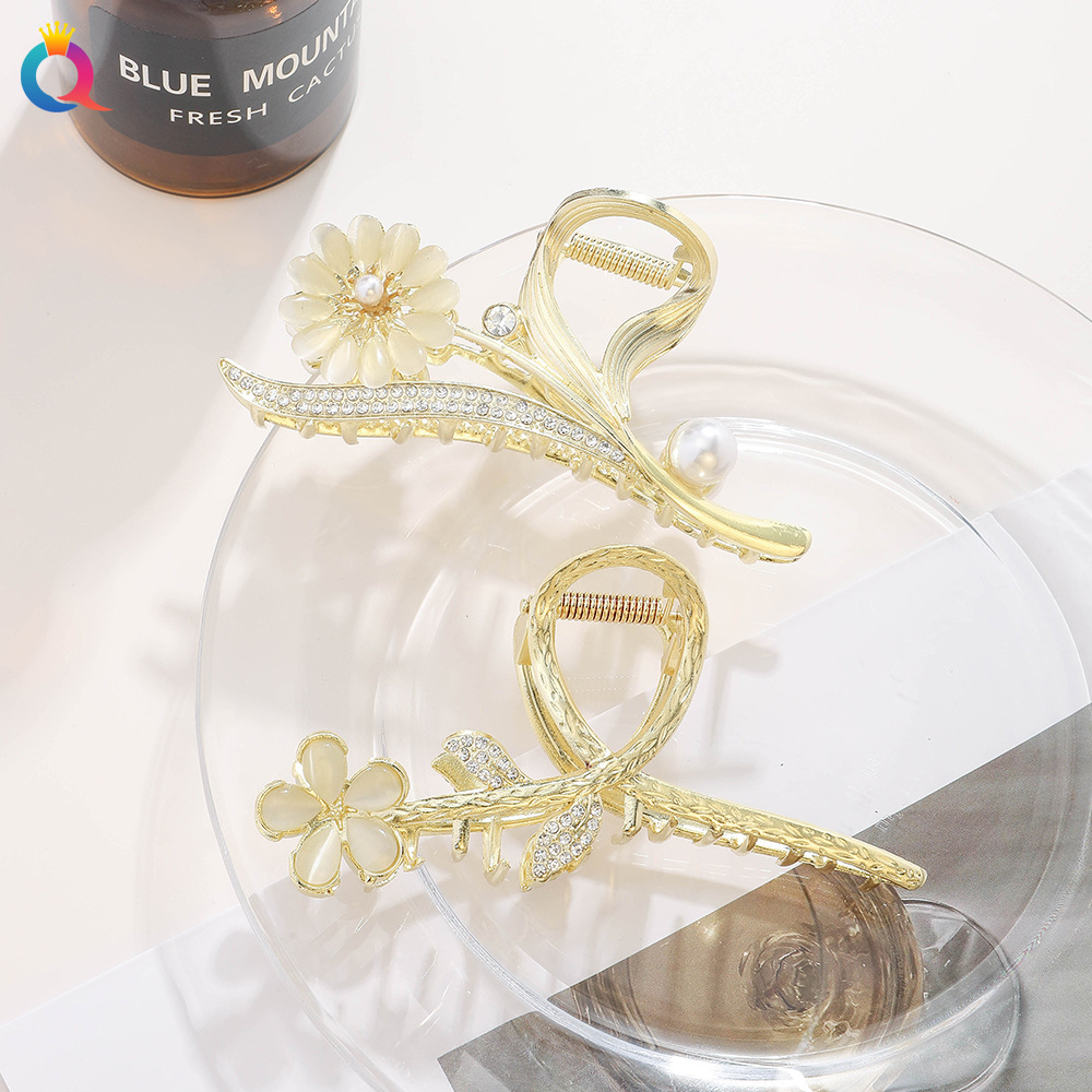 Qiyue metal hair clips with a high-end feel, large grabbers, children's hairpins, hair grabbers, back of the head, shark clips, hair accessories wholesale Specification drawing