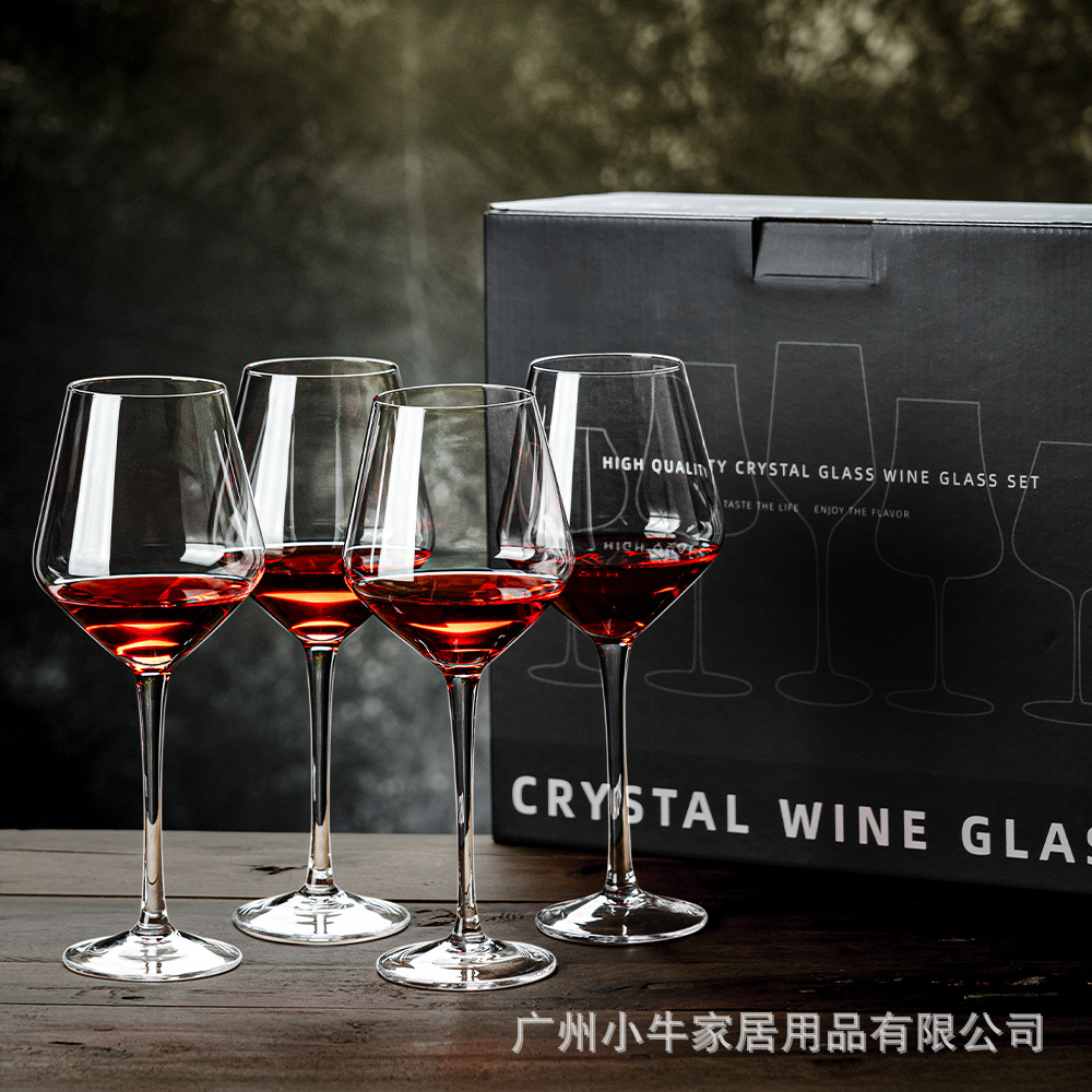 Red wine glass set, European-style glass, tall glass, creative wine glass, 4 pieces, vacuum preservation stopper, wine pouring device details Picture