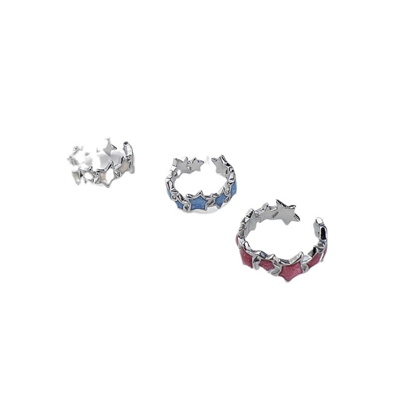 Dopamine, a niche Instagram cold style star ring, a versatile Korean open-mouth ring accessory for women, 2023 new style Item Picture