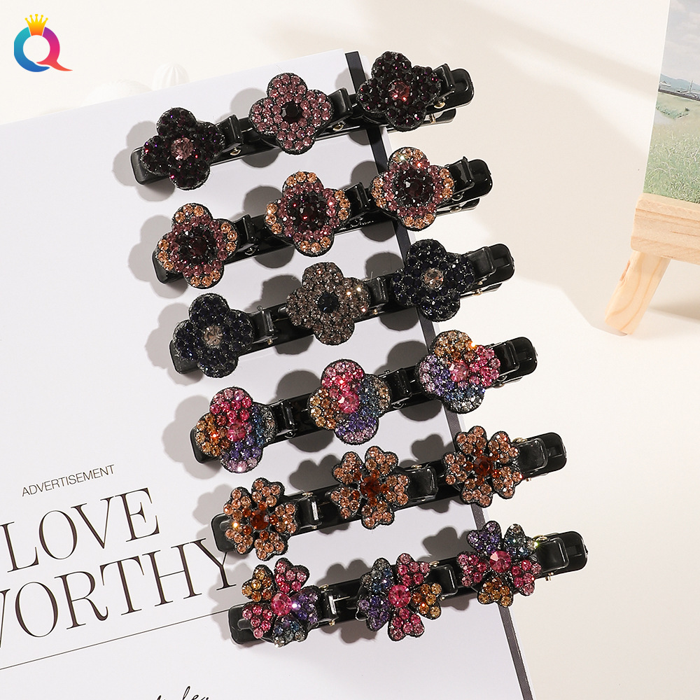 Qiyue Cross-border ins Women's braided hair Clips, hair breakups, side clips, bangs clips, duckbill clips wholesale full figure
