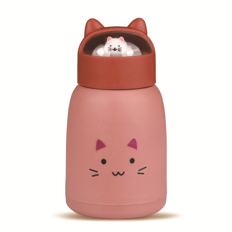 Cartoon double-layer glass large-bellied cup, thickened heat-insulating micro-landscape three-dimensional animal cute pet cup, student gift cup, water cup Item Picture