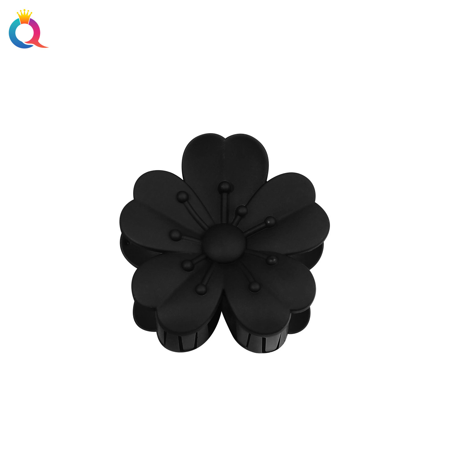 Wholesale of Qiyue Cross-border frosted flower hair clips, shell hair curls, and high-end shark hair clips for the back of women's heads Item Picture