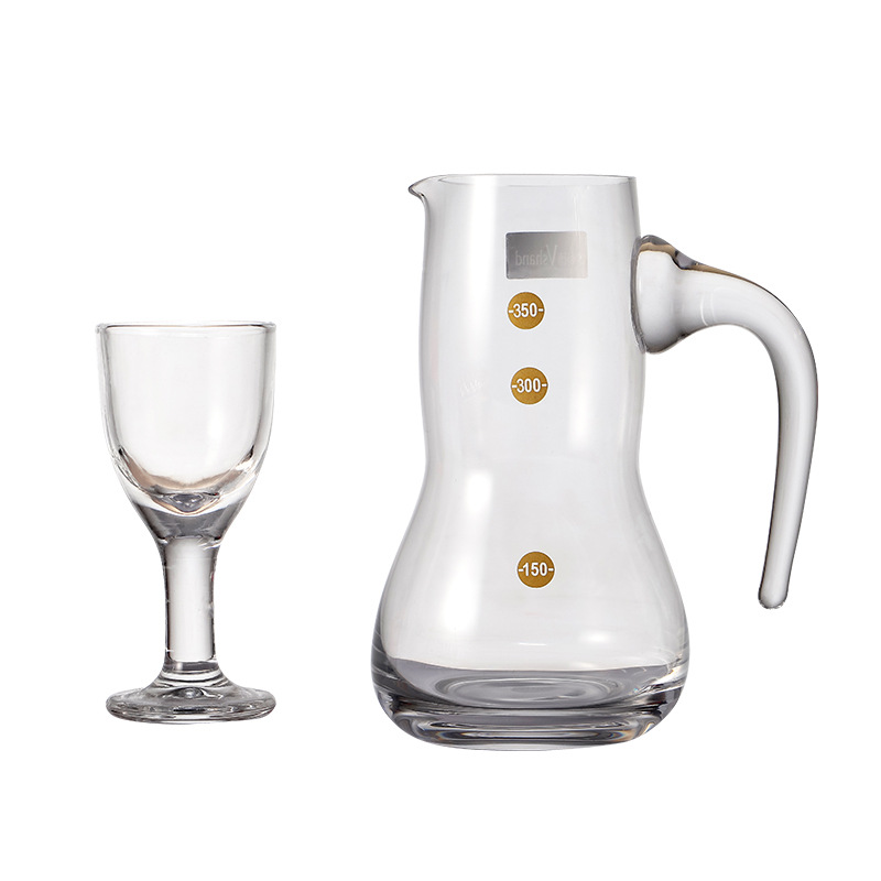 Vshand Aesthetic Wine Ware Series Set: Creative Glass Wine Dispenser, Tall Moutai Cup, 14-piece Gift Set Item Picture