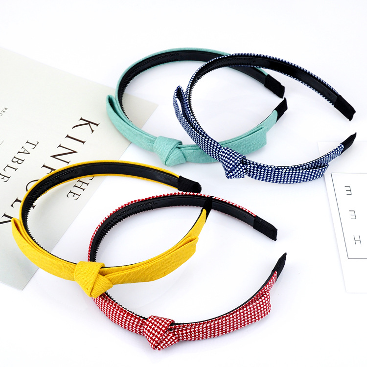 Qiyue 2-yuan Store wholesale Korean fabric knot fine hair bands, Korean version bow headbands, hair clips, hair accessories, A81 full figure