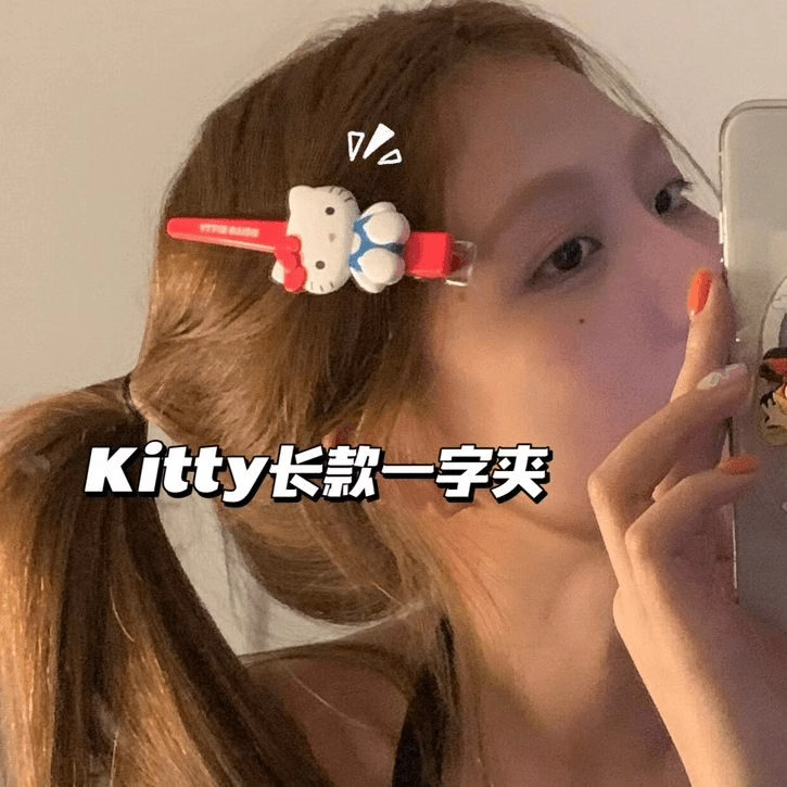 Cartoon Hello Kitty Sanrio hair clips, large side bangs clips, new sweet broken hair duckbill clips, hair clips and hair accessories full figure
