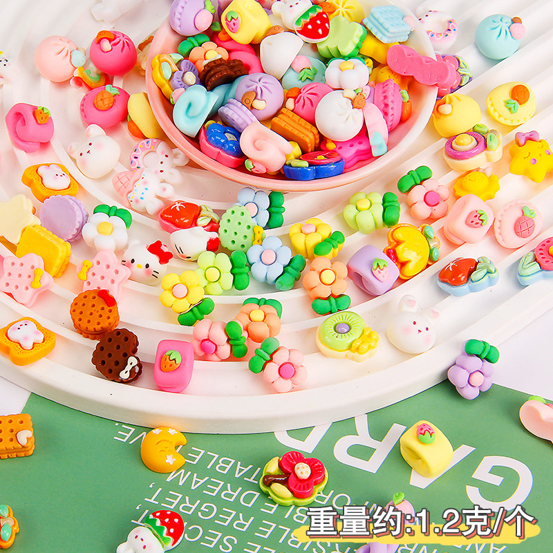 Cartoon cute Sanrio hairpin accessories, diy handcrafted hairpins, food and play flower resin cream glue accessories wholesale Specification drawing