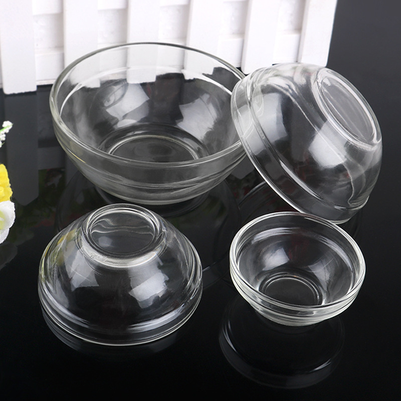 Transparent glass bowls, noodle film bowls, catering seasoning bowls, salad bowls, household tableware, soup bowls, dessert bowls, small bowls and rice bowls details Picture