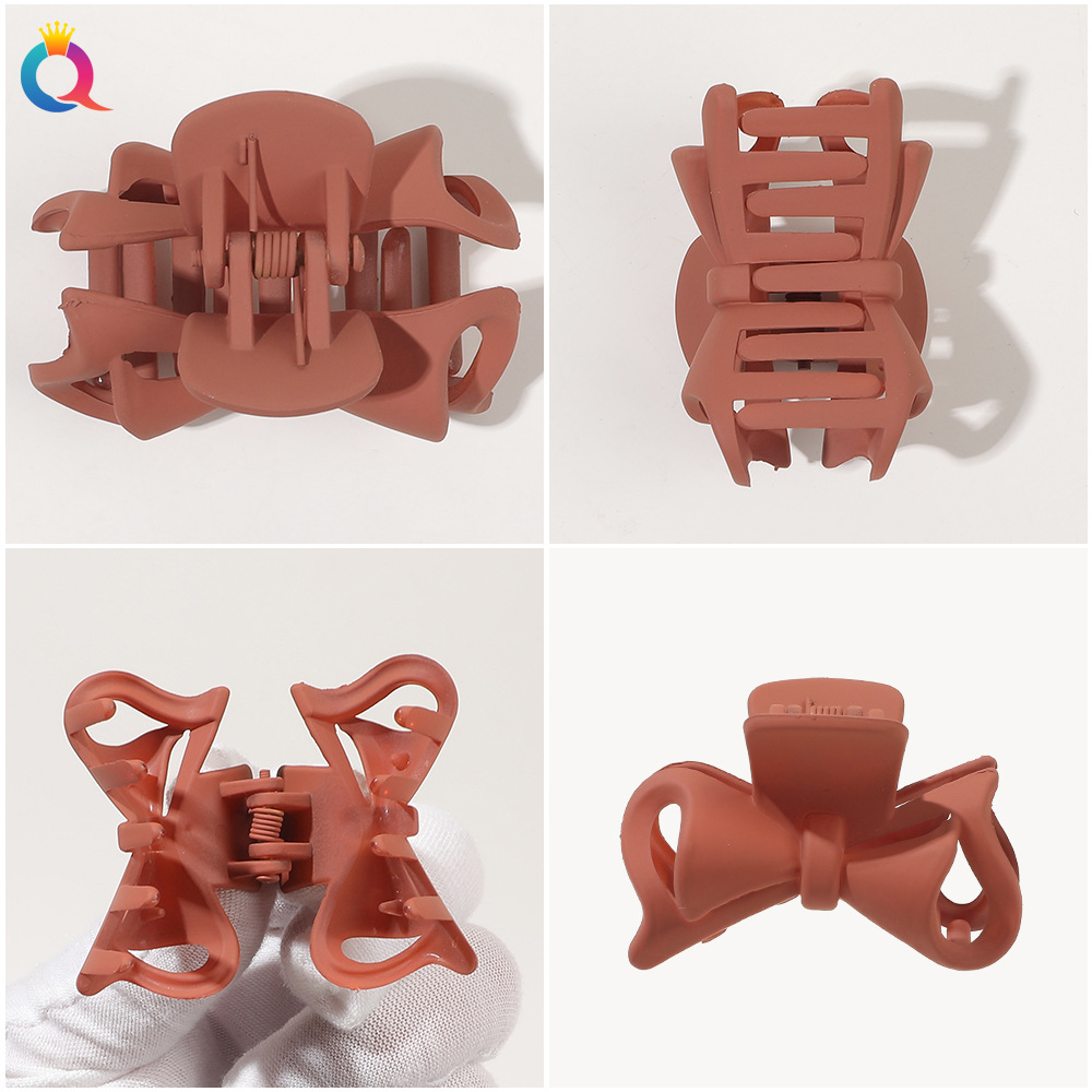 Qiyue Cross-border simple matte small grabber, fashionable and versatile shark clip, bow tie, updo, women's hair clip and hair accessory wholesale Specification drawing