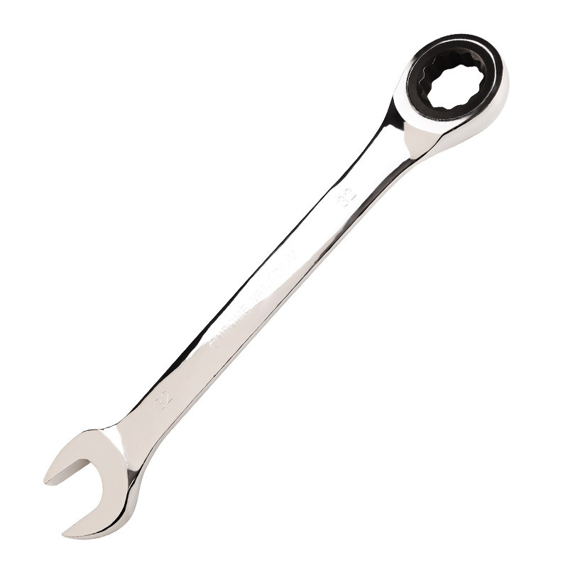 Wholesale dual-purpose ratchet wrenches with plum blossom opening, chrome-vanadium steel multi-functional quick mirror wrenches, and double-ended wrench tools Item Picture