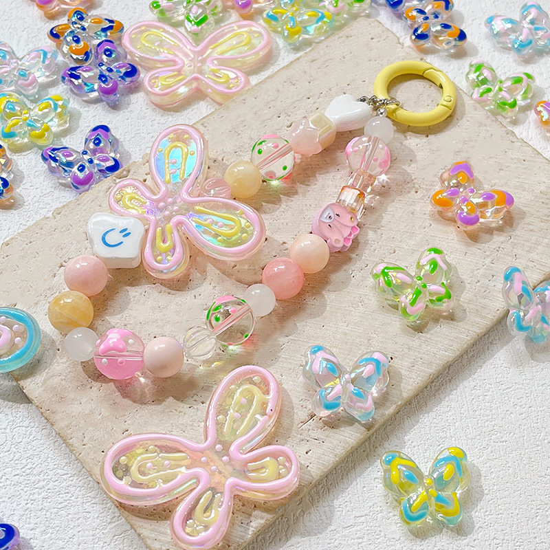 Alec hand-painted beaded candy-colored butterfly hand beaded bracelet material, diy handmade accessories, accessories wholesale Application Scenario