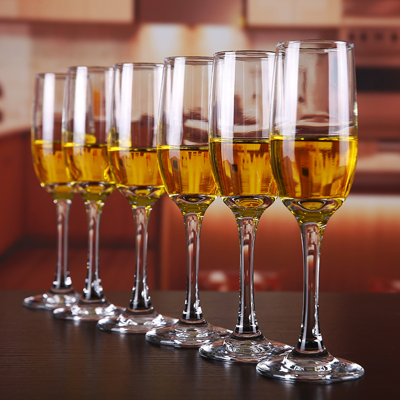High-end glass flute champagne glass, white wine highball glass, champagne wine glass, sparkling wine glass, integrated flute glass details Picture