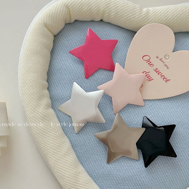 y2k cute star hair clips, bangs clips, energetic girl side clips, broken hair clips, duckbill clips, new hair accessories details Picture